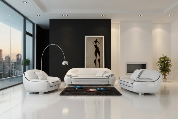 Divano in pelle Divano Divano a 3+2 posti Set di divani Design Moderno Sofa