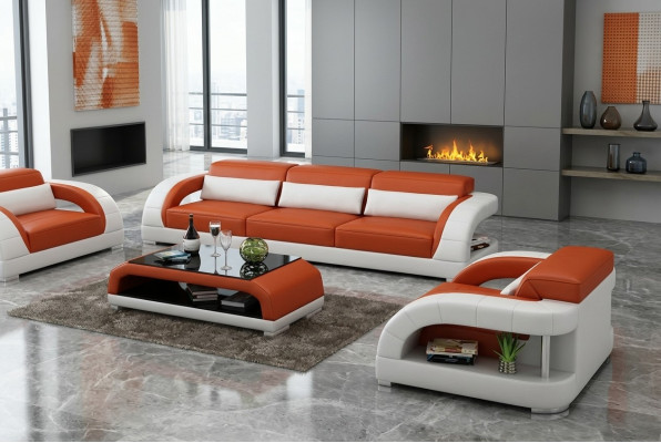 Divano Divano componibile 3+2 posti Set Design Divano imbottito Divani Moderni
