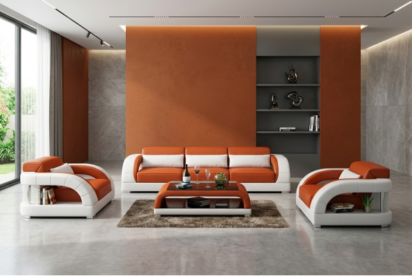 Divano Set di divani 3+1+1 Posti Design Cuscini Divano Moderno