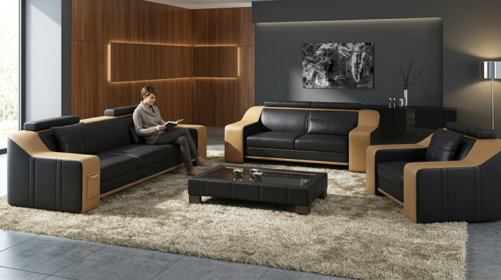 Divano Divano componibile 3+2 posti Set Design Divano imbottito Moderno componibile
