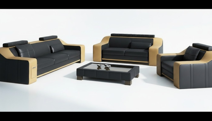 Divano Divano componibile 3+2 posti Set Design Divano imbottito Moderno componibile
