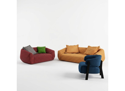 Divano Divano componibile 3+2+1 posti Set Design imbottito Divani Moderni