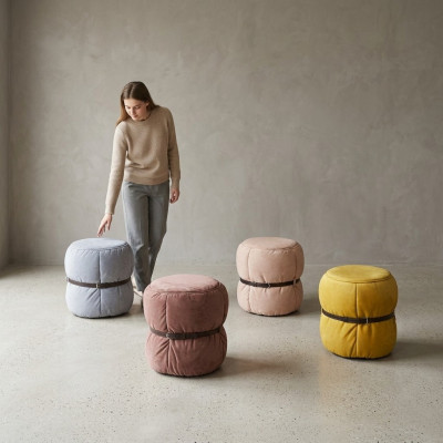 Design sgabello pouf soggiorno Design tondo moderno poggiapiedi