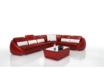 Divano angolare con pouf, divano design, divano letto, divano da salotto con set di imbottitura.