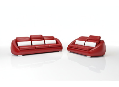 Mobili di lusso divano set divano divano imbottitura 3 + 2 cuscini rossi gruppo