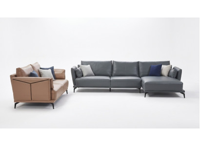 Divano design divano componibile con pouf imbottito soggiorno.