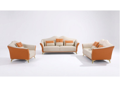 Divano con rivestimento in pelle, divano, sedile, set completo, divano moderno 3 posti + 2 posti.
