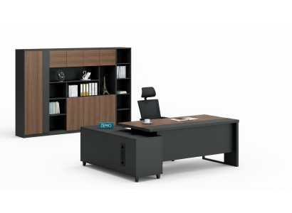 Design scrivania a angolo armadio da ufficio arredamento stanza del capo mobili set di 2 pezzi.