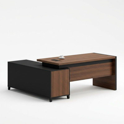 Scrivania ad angolo ufficio, arredamento stanza del capo, mobili design scrivanie ufficio.