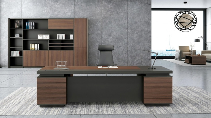 Scrivania ad angolo con canalina per cavi Tavolo da ufficio domestico grande Tavoli da chef Scrivania