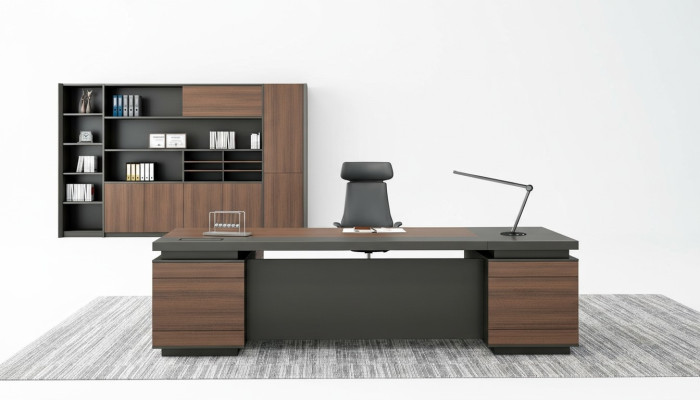 Scrivania ad angolo con canalina per cavi Tavolo da ufficio domestico grande Tavoli da chef Scrivania