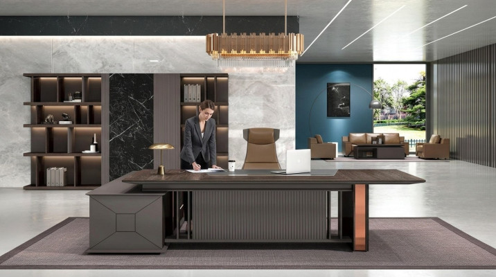 Scrivania d'angolo Arredamento ufficio Stanza del capo Mobili Design Scrivanie