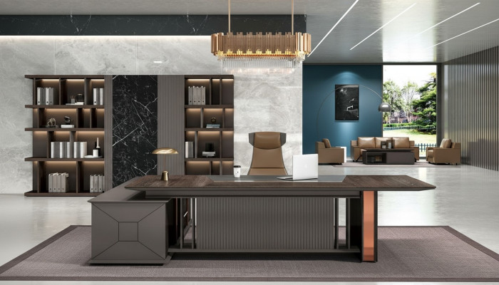 Scrivania d'angolo Arredamento ufficio Stanza del capo Mobili Design Scrivanie