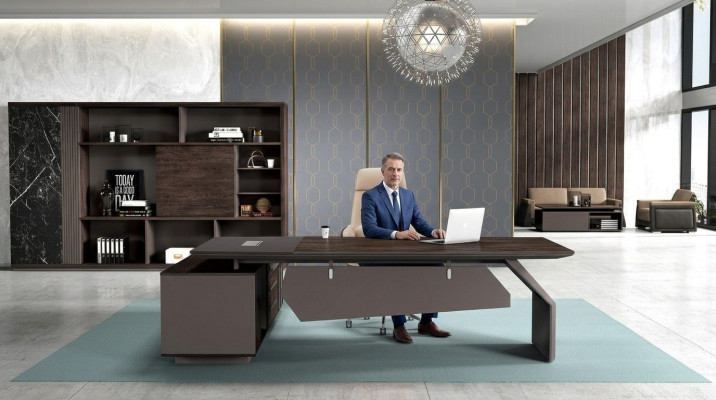 Scrivania del capo 260 x 220 cm Tavolo d'arredo Ufficio Tavoli dello studio medico