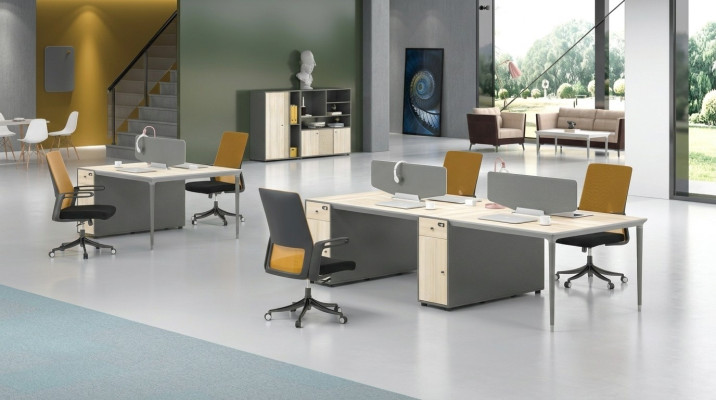 Mobili per ufficio Arredamento Attrezzatura Tavolo Call center 4 postazioni di lavoro