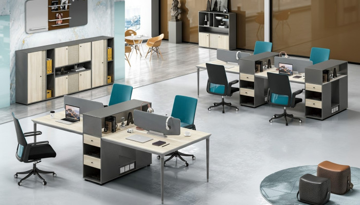 Mobili per ufficio Arredamento Tavoli Tavolo 4 postazioni di lavoro Scrivania Call center