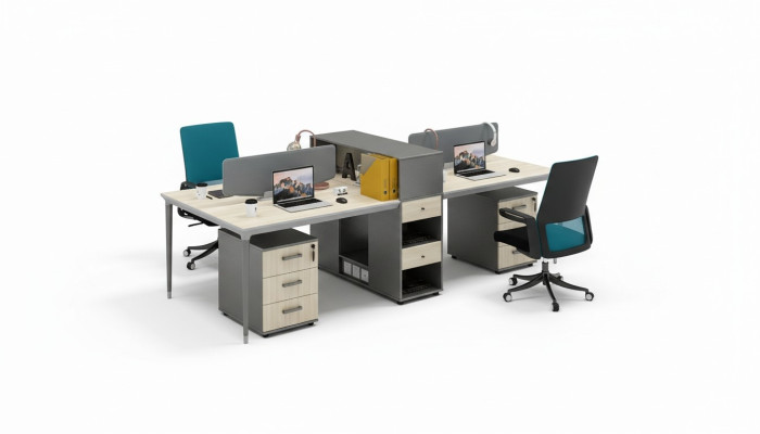 Mobili per ufficio Arredamento Tavoli Tavolo 4 postazioni di lavoro Scrivania Call center