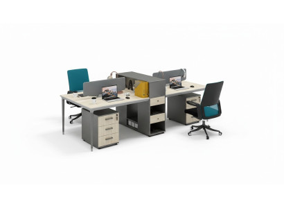 Mobili per ufficio Arredamento Tavoli Tavolo 4 postazioni di lavoro Scrivania Call center