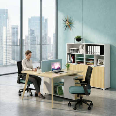 Scrivania postazione di lavoro tavolo 2 postazioni contro legno scrivania mobili da ufficio
