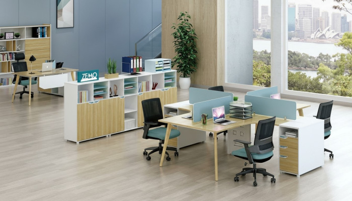 Centro assistenza 4 postazioni di lavoro Scrivania Mobili per ufficio Arredamento Attrezzatura