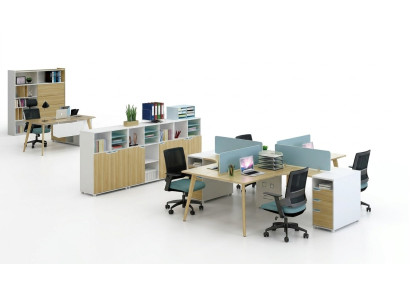 Centro assistenza 4 postazioni di lavoro Scrivania Mobili per ufficio Arredamento Attrezzatura
