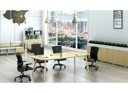 Tavoli da ufficio moderni in legno per design di mobili per conferenze.