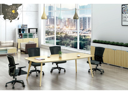 Tavoli da ufficio moderni in legno per design di mobili per conferenze.