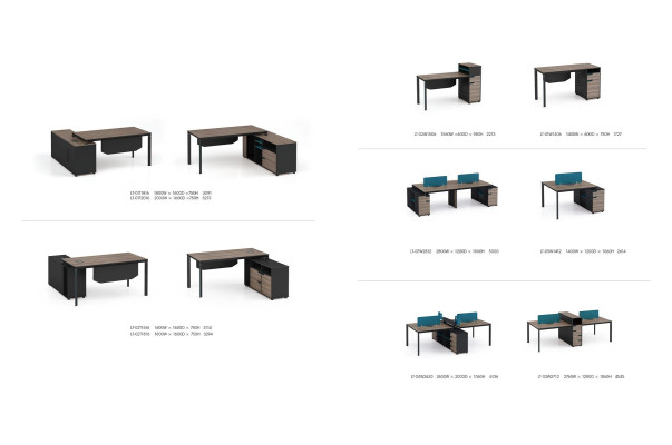 2 pezzi di set per l'arredamento d'ufficio - scrivania per il capo + armadietto per ufficio scrivanie scaffale desk