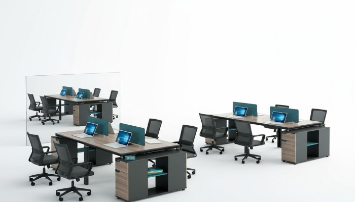 Mobili da ufficio Tavoli Tavolo Callcenter Legno 4 postazioni scrivania