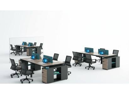 Mobili da ufficio Tavoli Tavolo Callcenter Legno 4 postazioni scrivania