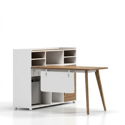Scrivania da ufficio di lusso in legno dal design moderno e colori chiari