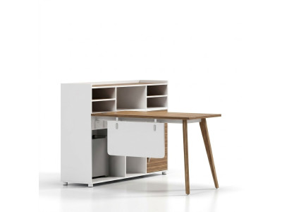 Scrivania da ufficio di lusso in legno dal design moderno e colori chiari