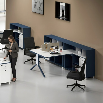 Scrivania Scaffale Postazione di lavoro doppia Arredamento per ufficio Mobili