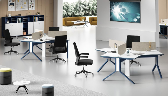 Tavolo Ufficio Mobili Arredamento Tavoli Callcenter Legno 3 Postazioni di Lavoro