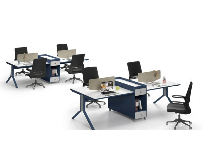Tavolo Mobili per ufficio Arredamento Tavoli Call center 4 postazioni Scrivania