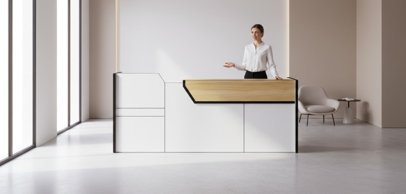 Bancone Accettazione Reception Studio Ufficio Fiera Albergo Tavoli 280x80cm