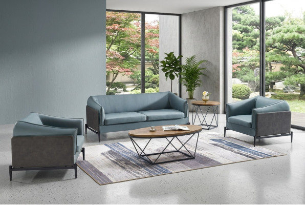 Set di divani di lusso 3+1+1 in stile design moderno con rivestimento in tessuto.