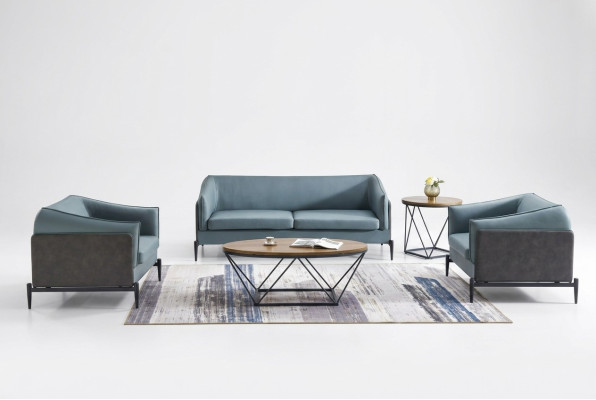 Set di divani di lusso 3+1+1 in stile design moderno con rivestimento in tessuto.