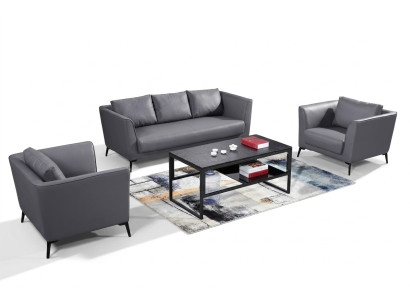 Divano in pelle Set di divani 3+1+1 Divani in pelle Set Divani imbottiti Divano Divano di design