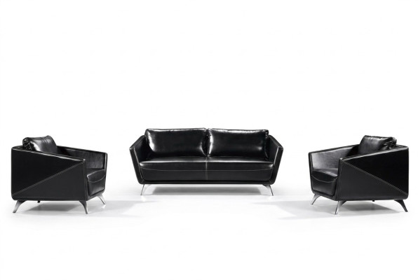 Divano in pelle a 3 posti + 1 + 1 posti, divano, divano angolare, set di design moderno.