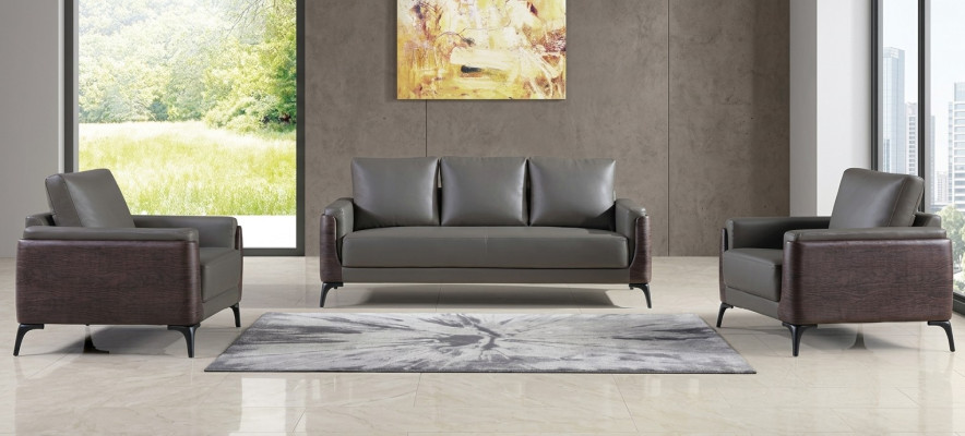 Set divano 3+1+1 posti Design Divani in pelle imbottiti Relax Moderni