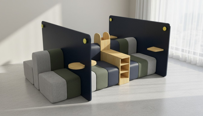 Arredo sala d'attesa, set sedute mobili hotel, ufficio, studio legale, studio medico, tessuto nuovo.