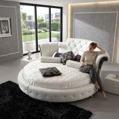 Letto Chesterfield Letti di lusso Design rotondo del letto dell'hotel Camera da letto rotondo