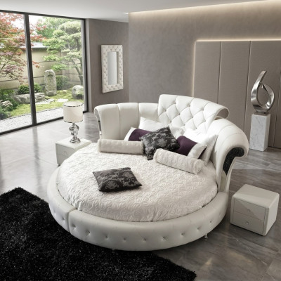 Letto Chesterfield Letti di lusso Design rotondo del letto dell'hotel Camera da letto rotondo