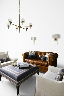 Braun Chesterfield 3 posti Classico divano di lusso in stile divano in pelle tre posti