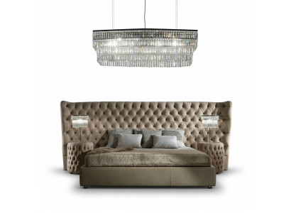 Letto imbottito di lusso, letti matrimoniali, camera da letto, tessuto Chesterfield King Size