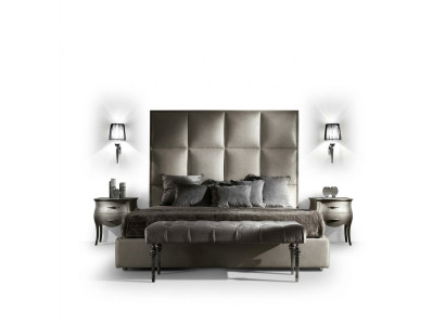 Letto matrimoniale Tessuto Designer Tessile Matrimonio Letto moderno Camera da letto Imbottito Tessile