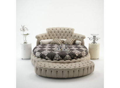 Letto rotondo Letti tondi in pelle Design doppio letto di lusso per hotel