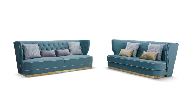 Divano design Set divano 3+3 posti Divano imbottito in metallo