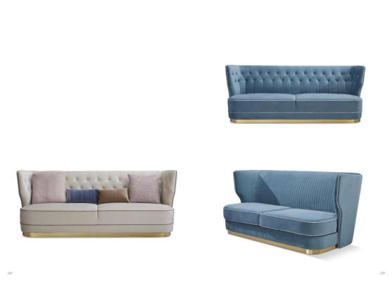 Divano design Set di divani 2+2 posti divano imbottito nuovo arredamento